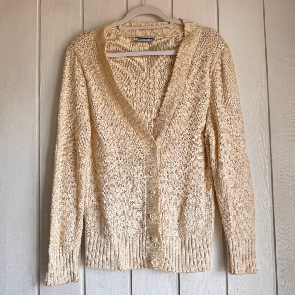 Vintage Vivanti Cream Knit Cardigan